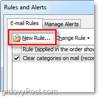 créer une nouvelle règle dans Outlook 2010