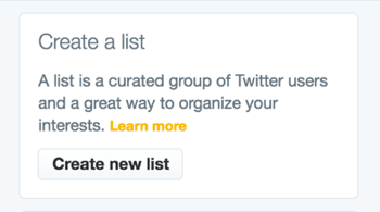 créer une liste Twitter