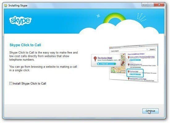 Cliquez pour appeler Skype