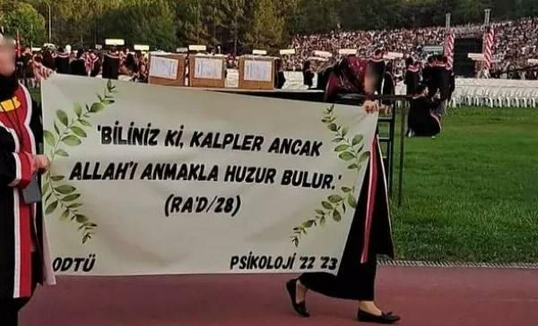 Un mouvement apprécié des diplômés en psychologie du METU! La bannière qu'ils ont ouverte à la remise des diplômes...