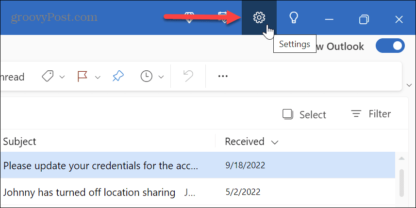 Modifier le nouveau thème de l'application Outlook