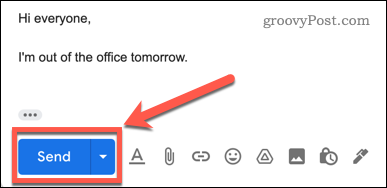 Envoi d'un e-mail Gmail