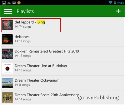 Application Android Xbox Music