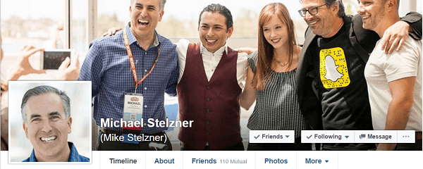 Michael Stelzner a rejoint Facebook sur la recommandation d'Ann Handley de MarketingProf.