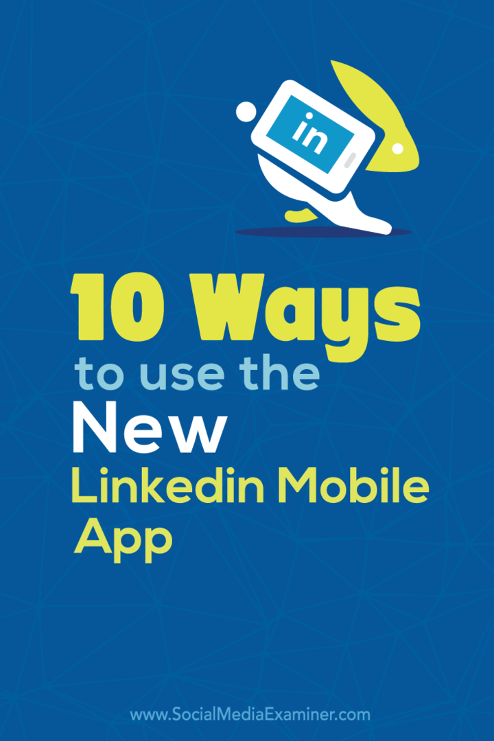 comment utiliser l'application mobile linkedin