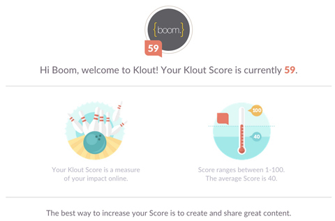 affichage klout