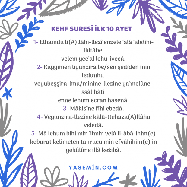 Lire les 5 premiers versets de la sourate al-Kahf en turc