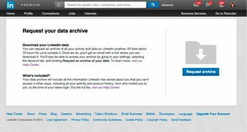 archive de données linkedin