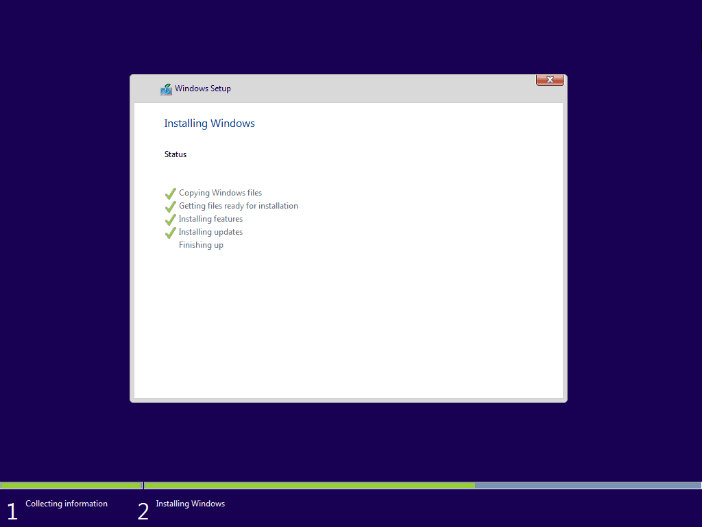 11 Fin de l'installation de Windows 10 Clean