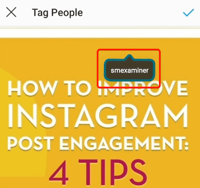 exemple d'un post tag instagram une fois qu'il a été appliqué