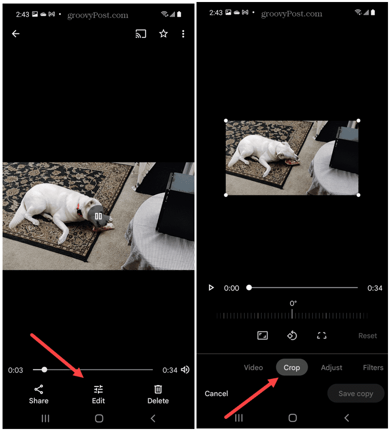 Modifier la vidéo Google Photos Android