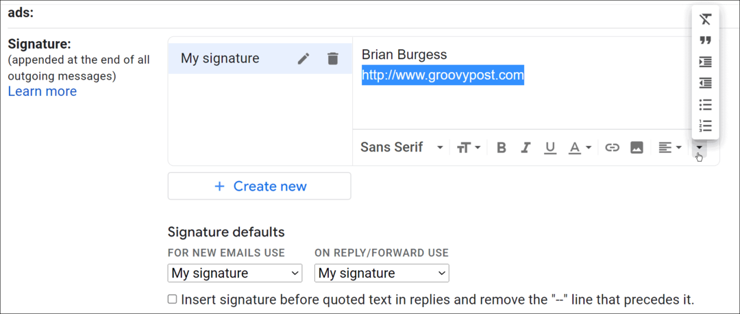 comment changer la signature sur gmail