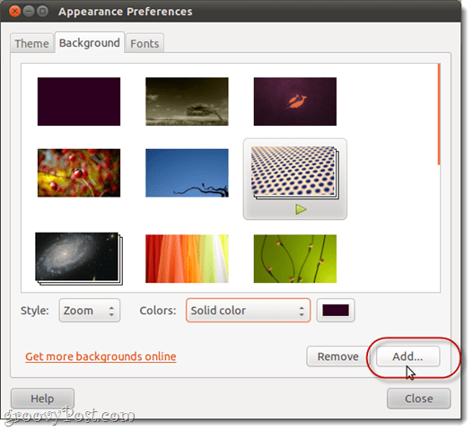 couleur du bureau dans ubuntu
