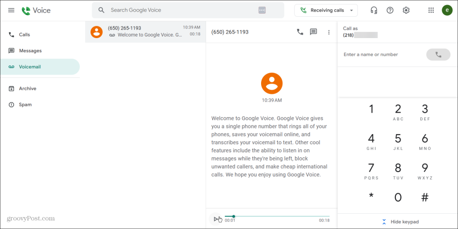 Utiliser Google Voice pour passer des appels depuis un ordinateur