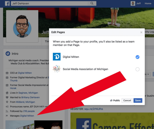Les administrateurs de page Facebook peuvent désormais lier les pages qu'ils gèrent à leur profil personnel.
