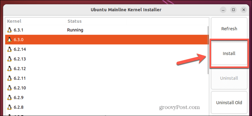 ubuntu installer le noyau dans la ligne principale