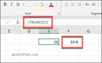 La fonction TRUNC dans Excel