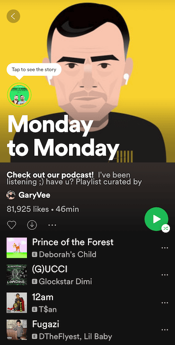 Playlist Spotify 'Lundi à Lundi' de GaryVee