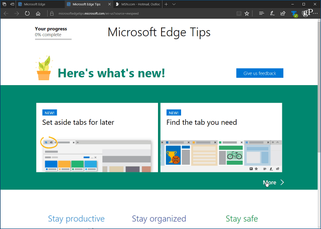 Désactiver la page d'accueil ennuyeuse de la première exécution de Microsoft Edge dans Windows 10