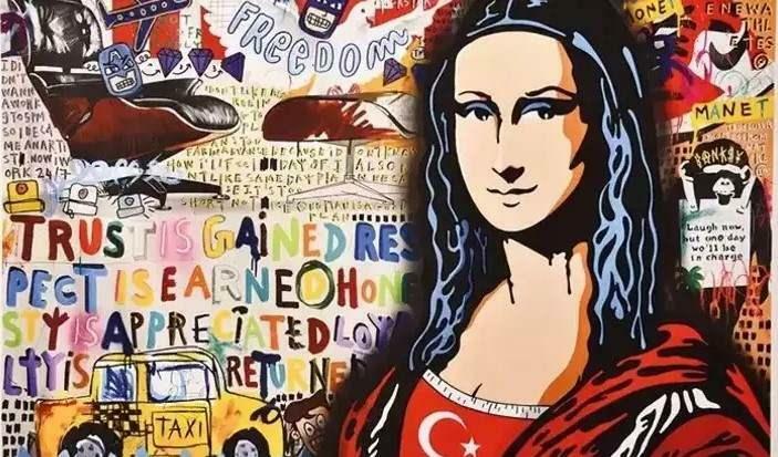 Mona Lisa avec le drapeau turc