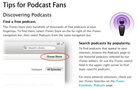 conseils pour les fans de podcast iTunes