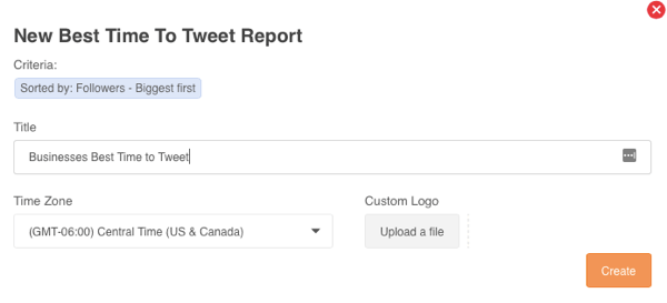 Générez un rapport "Meilleur moment pour tweeter" dans Audiense.