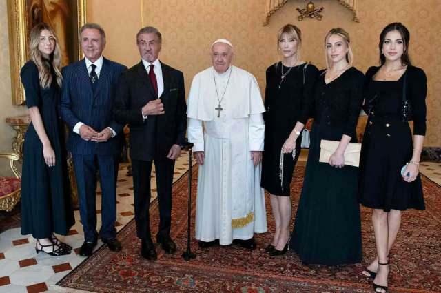 Sylvester Stallone et le pape François 