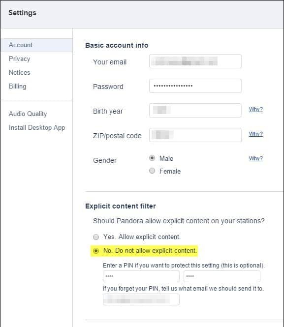 Comment bloquer le contenu explicite sur Pandora