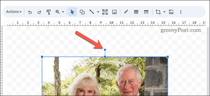 Icône de rotation d'image dans Google Docs