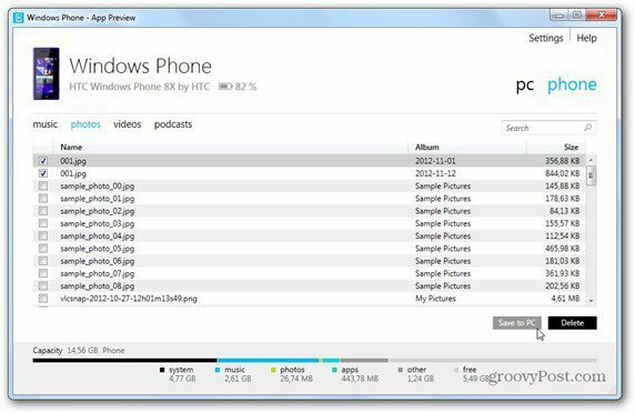Windows Phone 8 synchronisation de l'application Windows Phone sur le PC