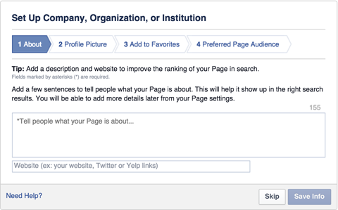 organisation de l'entreprise Facebook ou création d'une page institutionnelle