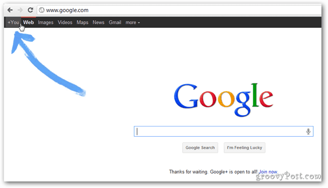 Page d'accueil Google Google+ public