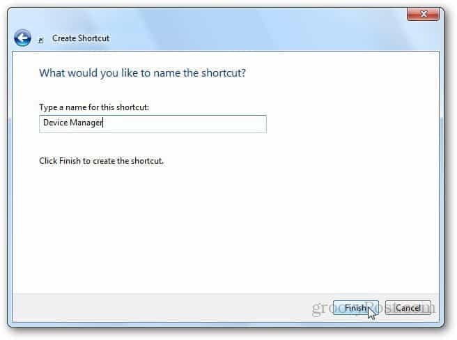 Comment créer un raccourci pour lancer le Gestionnaire de périphériques dans Windows 7