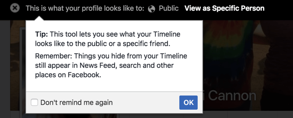 Utilisez la fonction Afficher comme pour voir comment votre profil Facebook apparaît aux autres.