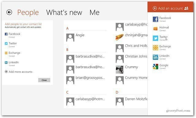 Windows 8 Metro: comment ajouter des comptes de messagerie