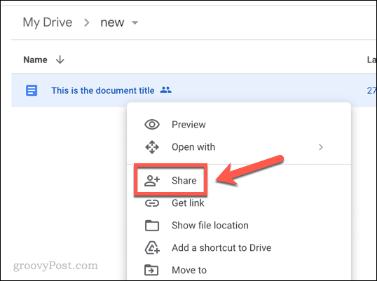 Partager un fichier Google Drive