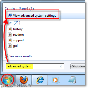 comment afficher les options avancées de performances du système dans Windows 7