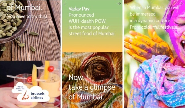 Publicité sur toile mobile facebook de brussels airlines mumbai