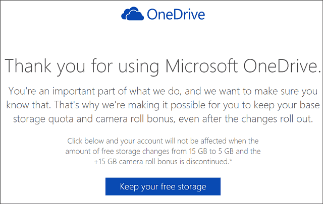 Conserver le stockage OneDrive 15 Go