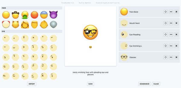 Utilisez le phlntn emojibuilder pour créer des emoji personnalisés.
