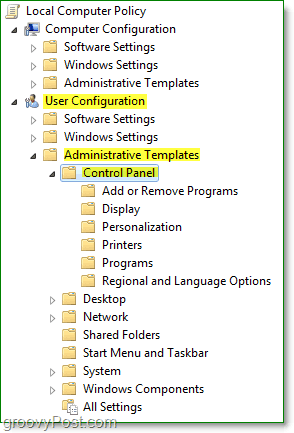 accédez à la stratégie de l'ordinateur local Windows 7> <noscript> <img style =