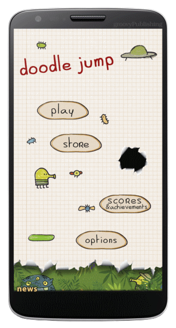 Touches de mode immersif Doodle Jump Toggle