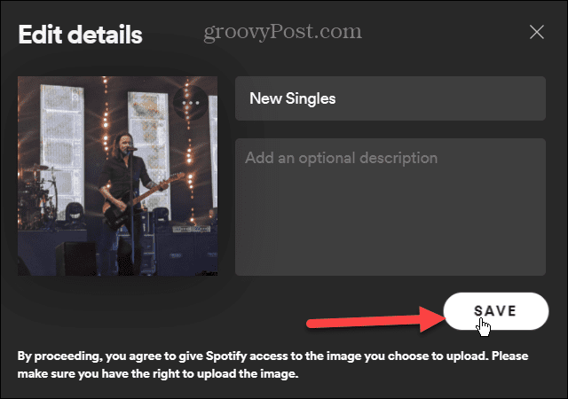 vérifier l'image de la liste de lecture Spotify