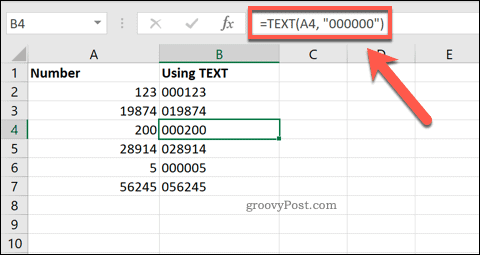 Utilisation de TEXT dans Excel pour ajouter des zéros non significatifs