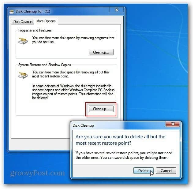 Supprimer les anciens points de restauration Windows pour un espace disque supplémentaire