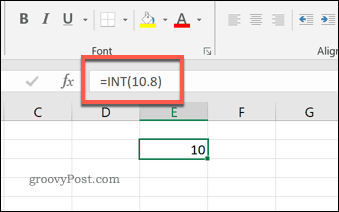 La fonction INT dans Excel