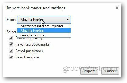 Transférer des signets Firefox 8
