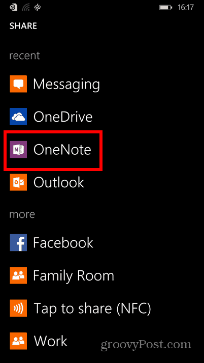 Captures d'écran Windows Phone 8.1 sur une note