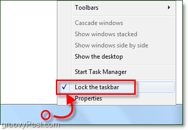 comment verrouiller la barre des tâches dans Windows 7