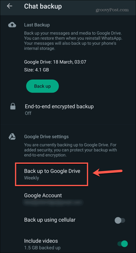 sauvegarde WhatsApp sur Google Drive